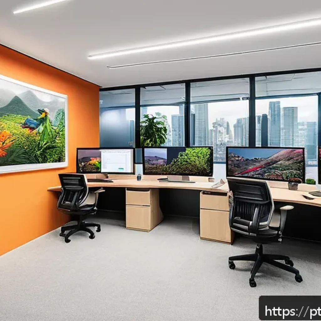 현존 기반 공연 접근법의 역사적 배경 - A vibrant, modern office setting in São Paulo, Brazil, showcasing a diverse team of professionals co...